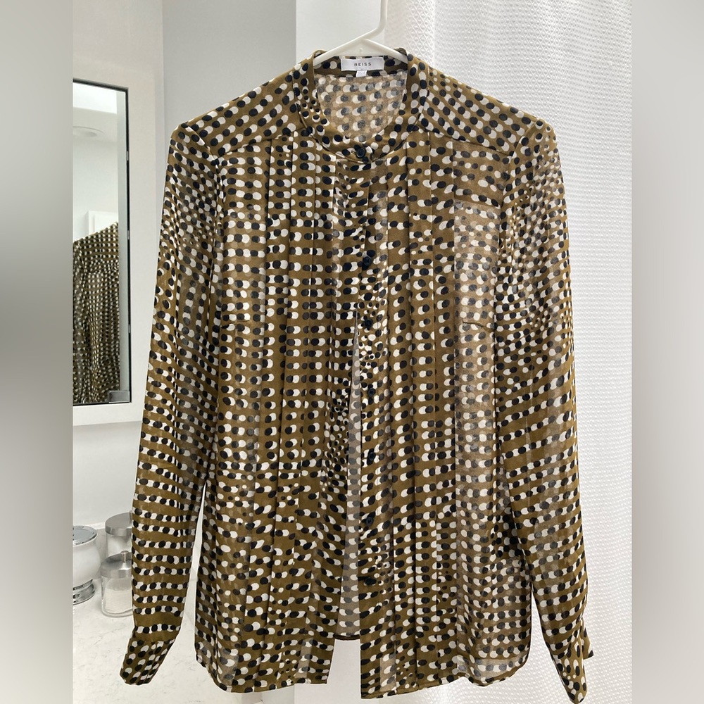 Reiss Nicole Spot Printed Blouse